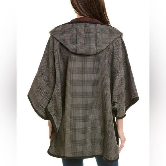 NWT Cabi Baskerville topper hunter tartan plaid reversible fall poncho jacket - Picture 2 of 5
